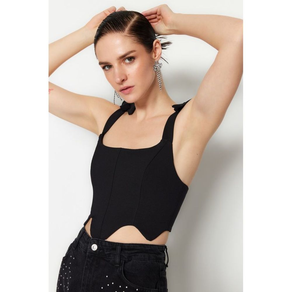 NWT Trendyol Women Regular fit Square collar Woven Bustier